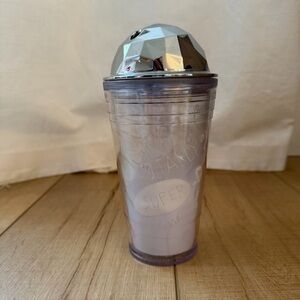 Starbucks 2012 Graffiti Frappuccino Tumbler 16oz Grande Cold Cup Silver Dome Lid